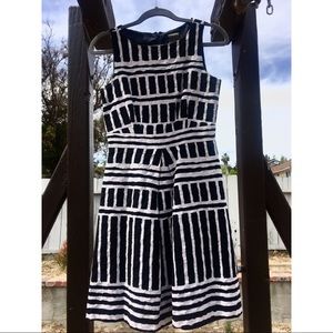 CLASSIC BLACK/WHITE DRESS - sleeveless w/ stripes!